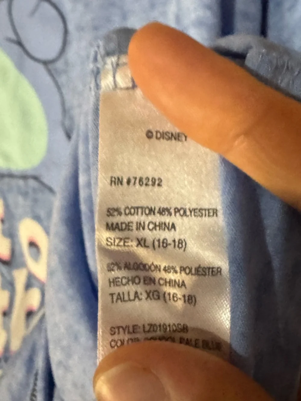 Disney Blue Stitch Graphic Tee Funny Sleep Shirt Pajama - Size XL - Picture 3 of 4